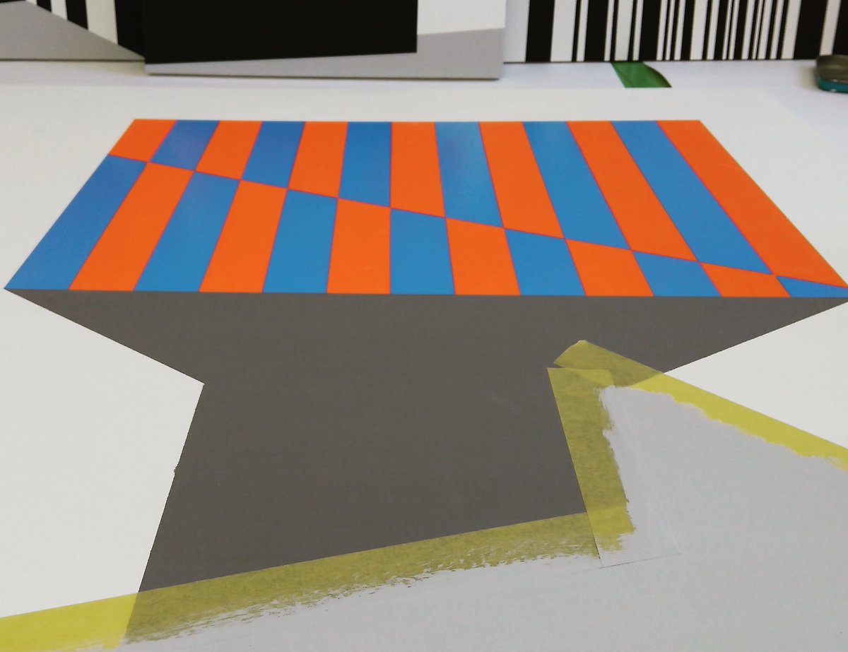 ArtEmmaBennett's tweet photo. Work in progress for my MA course @teesfineart and forthcoming group exhibition with @GilkesStArtists #WIP #exhibition #Studio #mafineart #contemporarypainting #colour #architecture https://t.co/zhnWS2QytP
