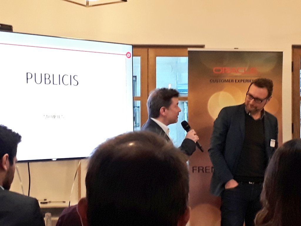 LucileBr's tweet photo. Bravo aux equipes @PublicisETO pour ce #markies et merci @Oracle @MktgCloud_FR #marketing https://t.co/USbJoGhBUS