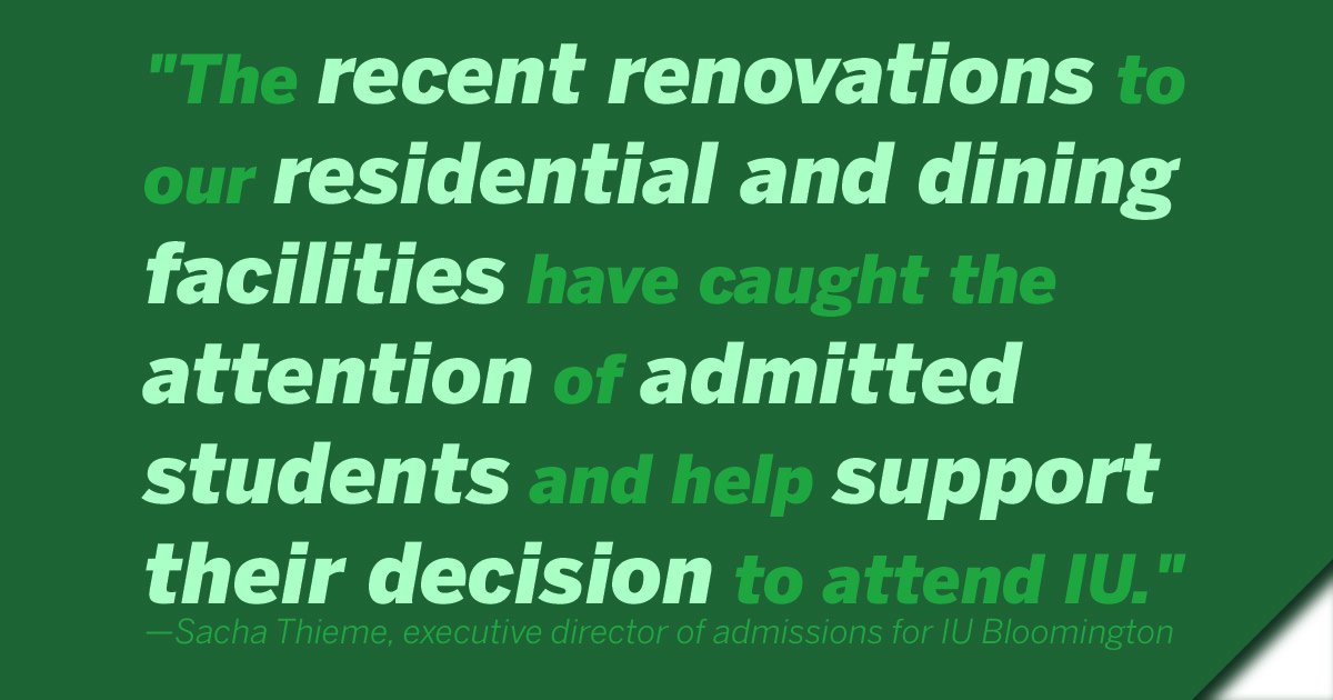 IUDining's tweet photo. An initiative introduced by IU President McRobbie led to residences that meet students' social and academic needs. Read more at https://t.co/GW2zvGvFA3 via @IUNewsroom #IUBDining #IUDining #IURPS @IURPS #IU https://t.co/HB53ePdT02