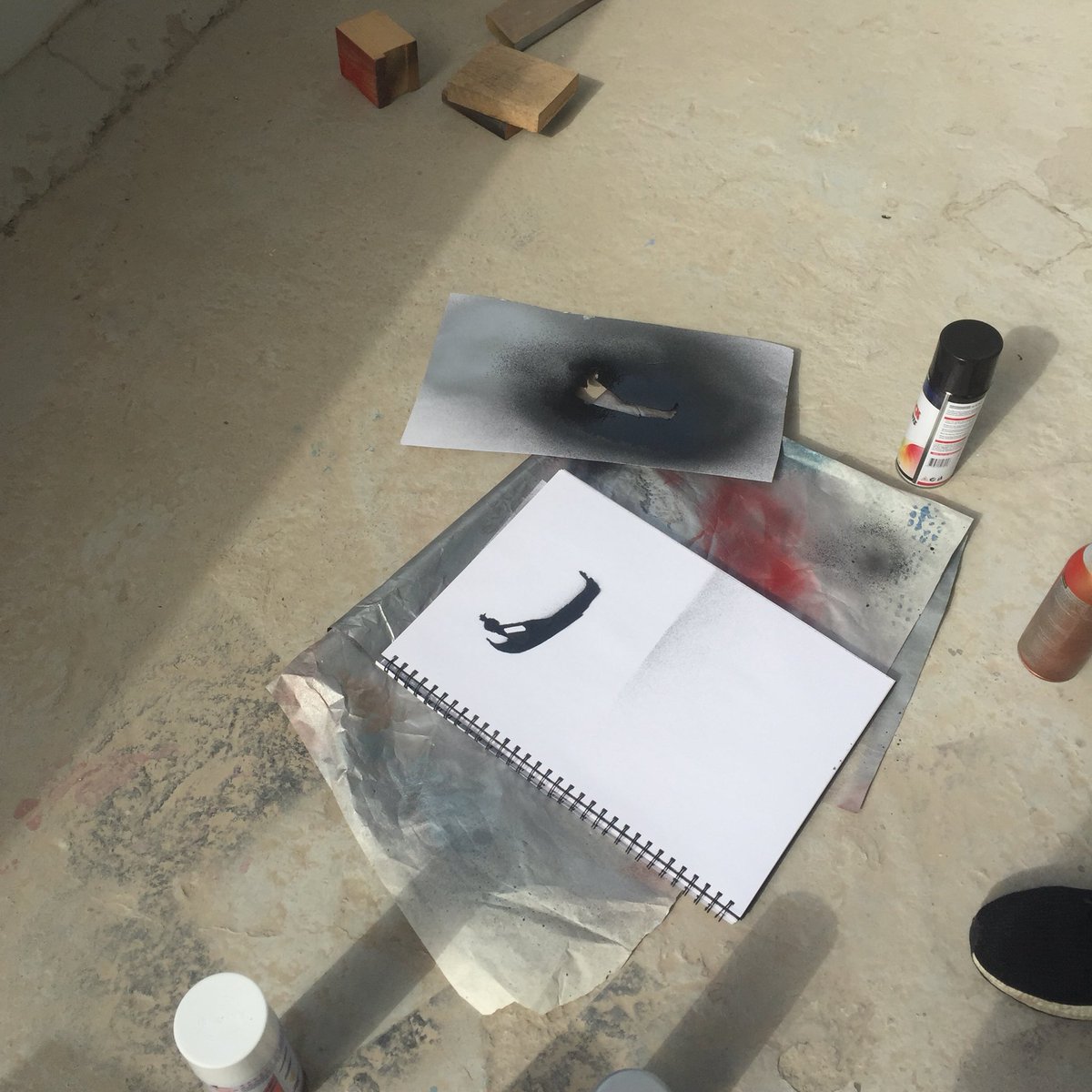 Kelli_Cody's tweet photo. Studio work from @ACSintschools #doha #IBDP #Visualarts Ss today stencils, painting and sewing #artsed #IBDPVA https://t.co/4hjEZalFrm