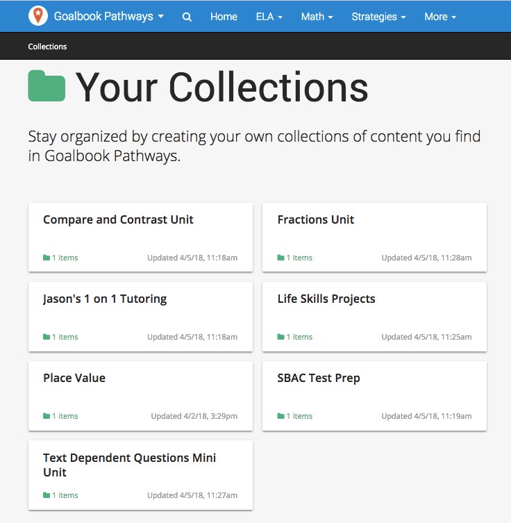 goalbookapp's tweet photo. 2/ Collections, as a design tool, doesn’t constrain educators with a specific methodology for curating content. Educators have the freedom to collect and categorize instructional materials however they see fit. #Goalbook #Pathways #Collections https://t.co/Xt1MVaSgBI