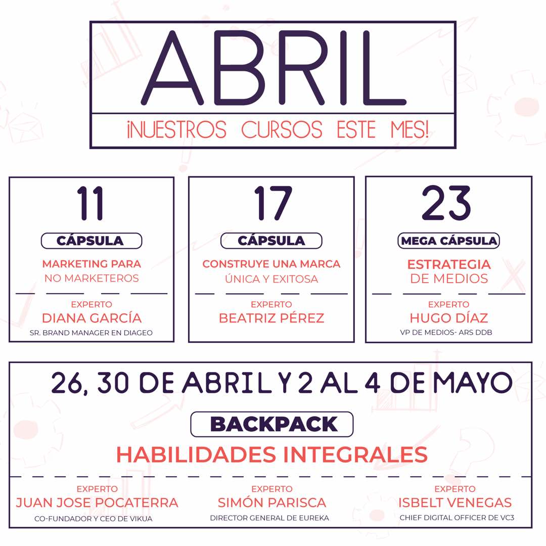¡En Abril te traemos una programación cargada de conocimientos! 💪🏻#BloxieCalendario #Marketing #Negocios #Ventas #RedesSociales #CommunityManagement