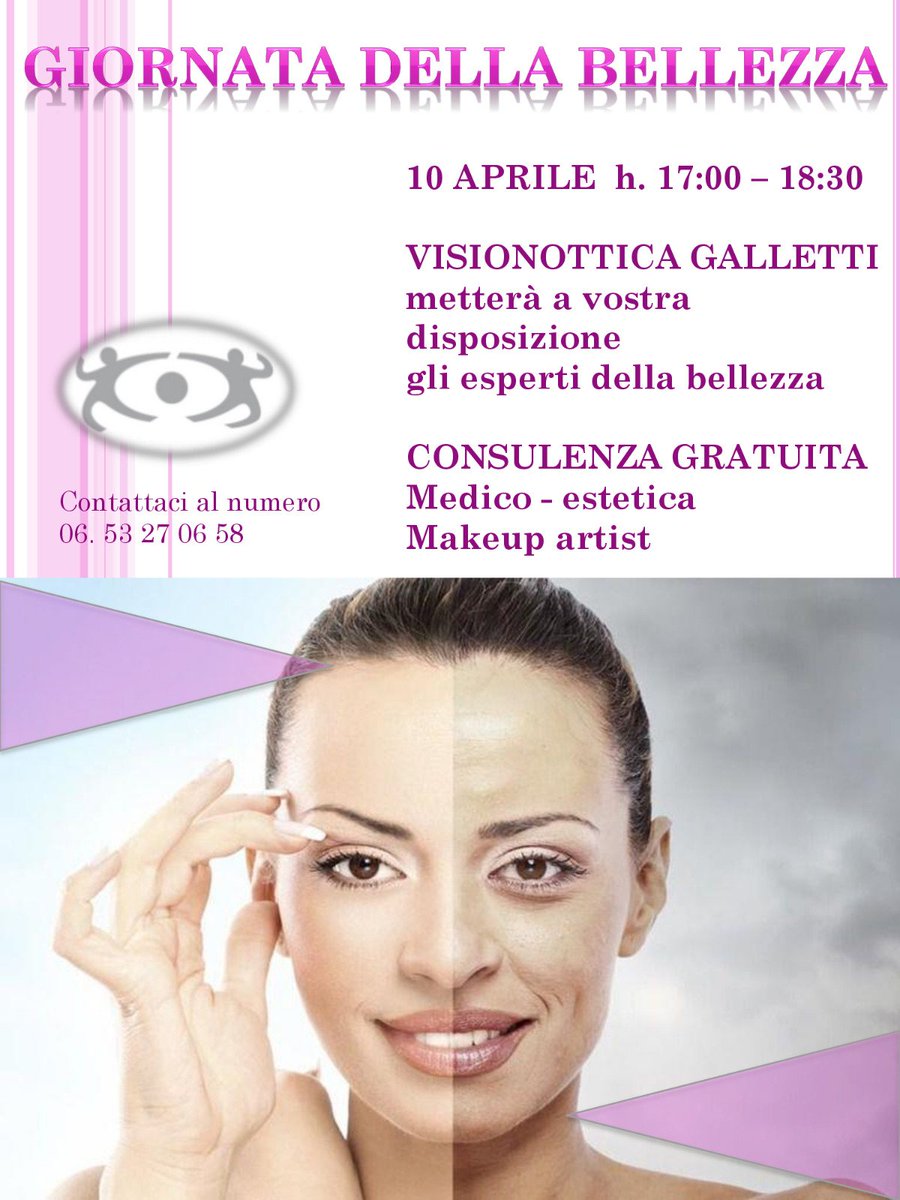 MariaCorgna1's tweet photo. La Bellezza non può essere interrogata: regna per diritto divino.
(Oscar Wilde)

Martedi 10 Aprile 2018, dalle 17 alle 18.30
VisionOttica Galletti. 
https://t.co/FEVTDVC7NK Gianicolense 310 - Roma (Roma) - 00152. 
Info &amp; Prenotazioni: 06 53270658. https://t.co/hVaMir92tT