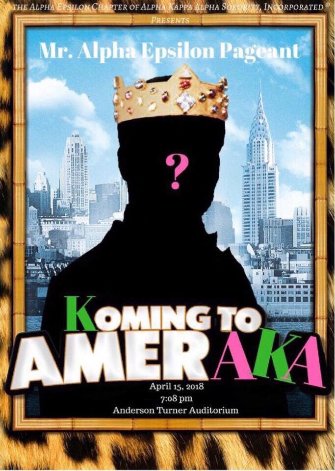 qveenmari's tweet image. The Lovely Ladies of the Alpha Epsilon Chapter of Alpha Kappa Alpha Sorority, Incorporated presents the Mr. Alpha Epsilon Pageant, entitled “Koming to AmerAKA” 🤴🏾💕💚 $5 PRE SALE TICKETS AVAILABLE TOMORROW (April 6-8) See your fav AKA to purchase🤗!! | #AlphaEpsilon #MrAE #VSU
