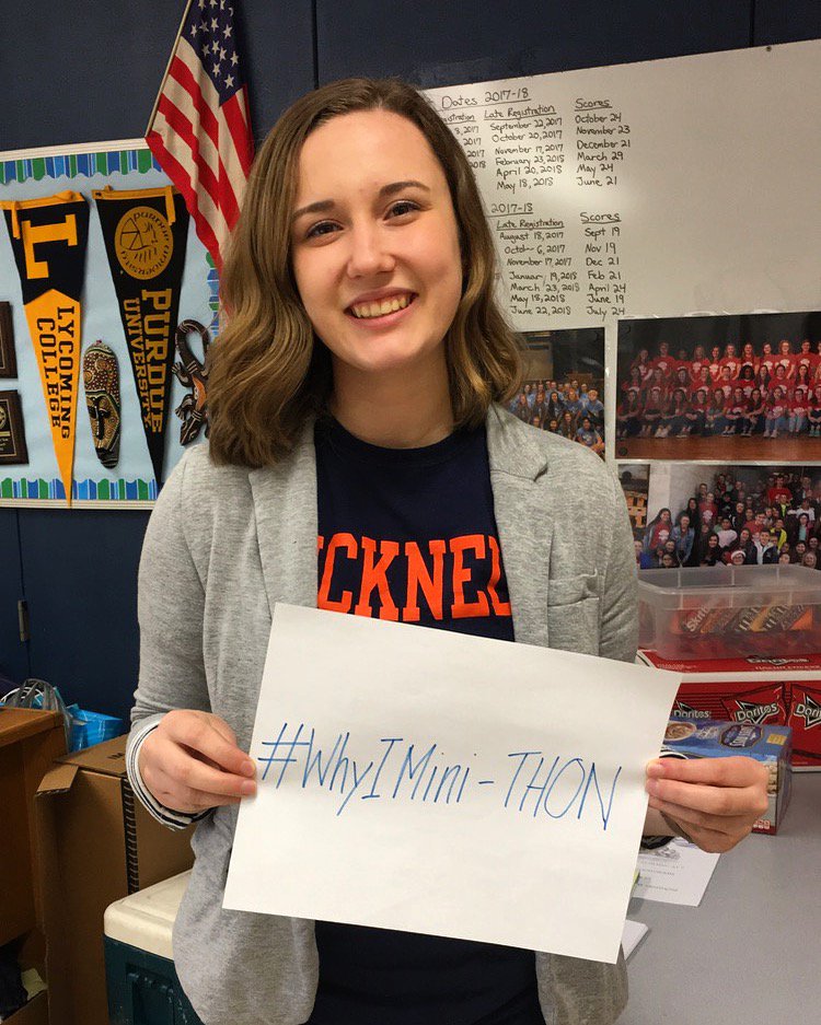 CVBucksNHS's tweet photo. “I Mini-THON to find a cure for pediatric cancer...” read the rest of secretary Nicole’s reason on our Instagram account cvbucksnhs!  Also add us on Snapchat at cvbucksnhs for even more Mini-Thon hype.  #WhyIMiniThon https://t.co/VLmgiB6qBZ
