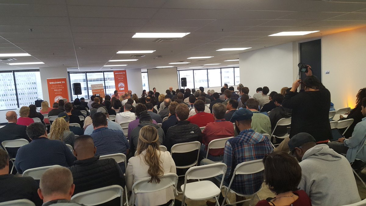 techwildcatters's tweet photo. We've got a packed house for our "Ask an Investor" panel at #chasebasecamp for #dfwstartupweek! We've got @IntelisCapital, @InterlockVC, @SVB_Financial, and @TECHFortWorth represented! #dsw18 #dsw18capitalfunding https://t.co/6smjQ4s9Ze
