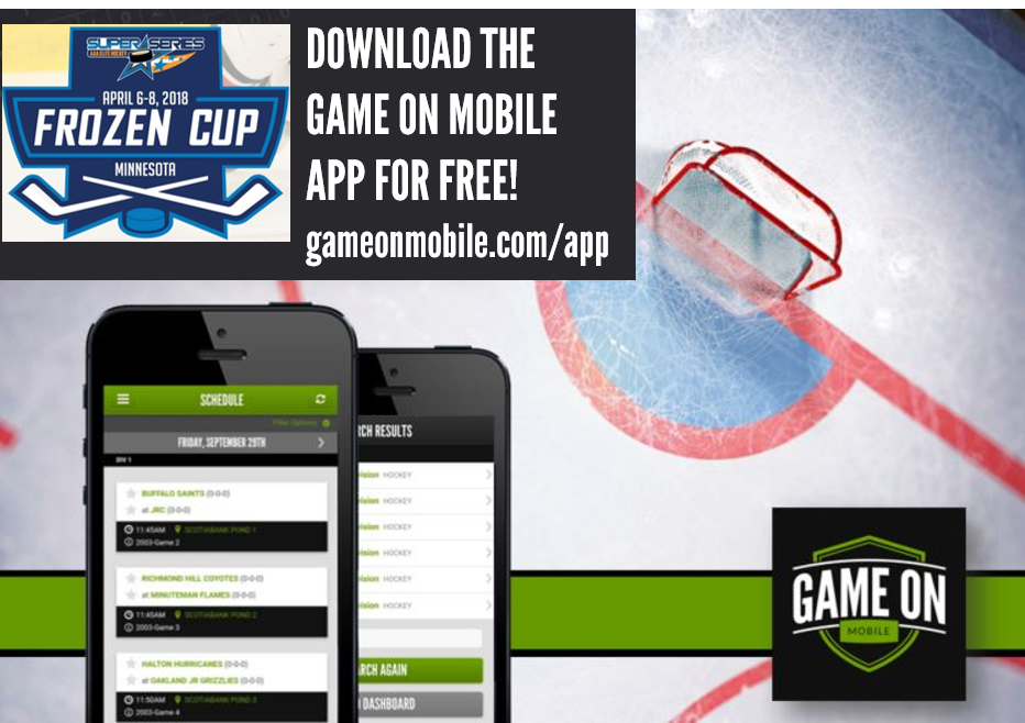 GameOnMobile's tweet image. Good luck to all the teams traveling to the FROZEN CUP!!! Live scores can be found at hubs.ly/H0bzJZw0 Keyword search "Frozen Cup" on the GOM app!  #AAAHockey #MinnesotaHockey #hockeyislife #FrozenCup #SuperSeries