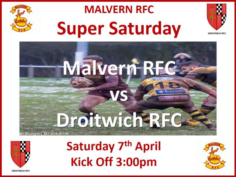 MalvernRugby's tweet photo. It’s a big one this weekend when 2nd place @MalvernRugby welcome top of the league, undefeated in league, Twickenham finalist @OfficialDRFC set to be a classic local derby. 3pm kick-off. Visiting Referee @SomerRugbyRefs https://t.co/ZTze6wcf7x