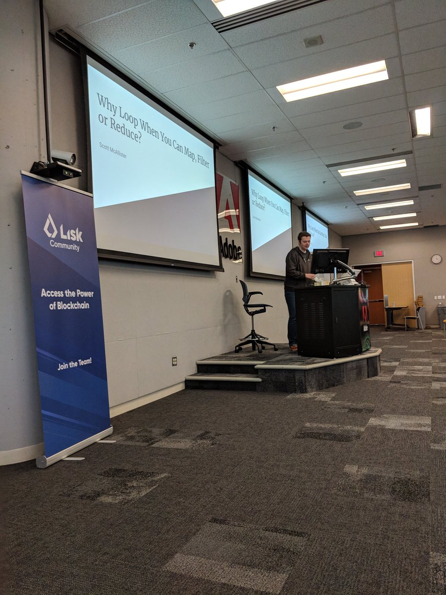 wikkidoo's tweet image. Talking about map filter and reduce at #forwardjs with @stmcallister, awesome stuff!