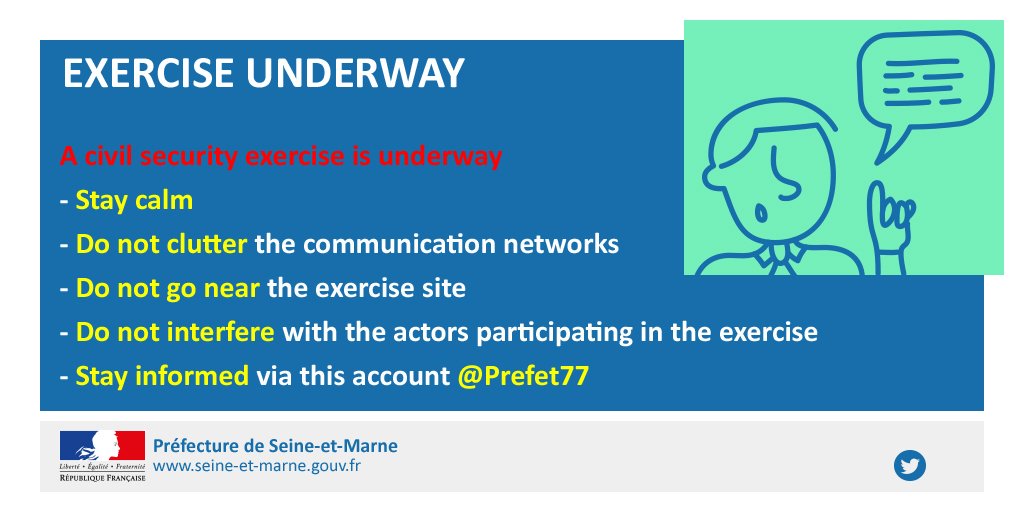 Prefet77's tweet photo. ℹ️ #Exercice77 - Civil Safety #Exercice77 is underway at #DisneylandParis. Follow instructions and avoid the area! https://t.co/Vao40JB2Id