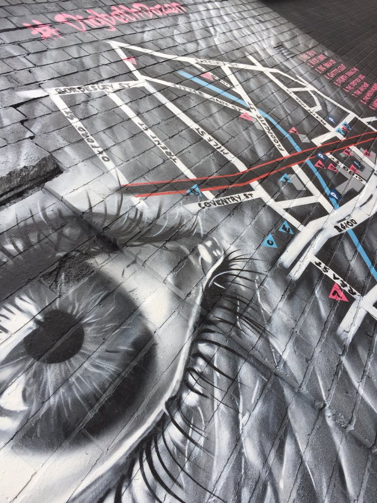 lylebignon's tweet photo. Loving the detail in the #digbethdozen artwork @TheRuinDigbeth by @Titlegraffiti : pengers realism meets traditional graffiti + graphic design https://t.co/LvigCT5cqI