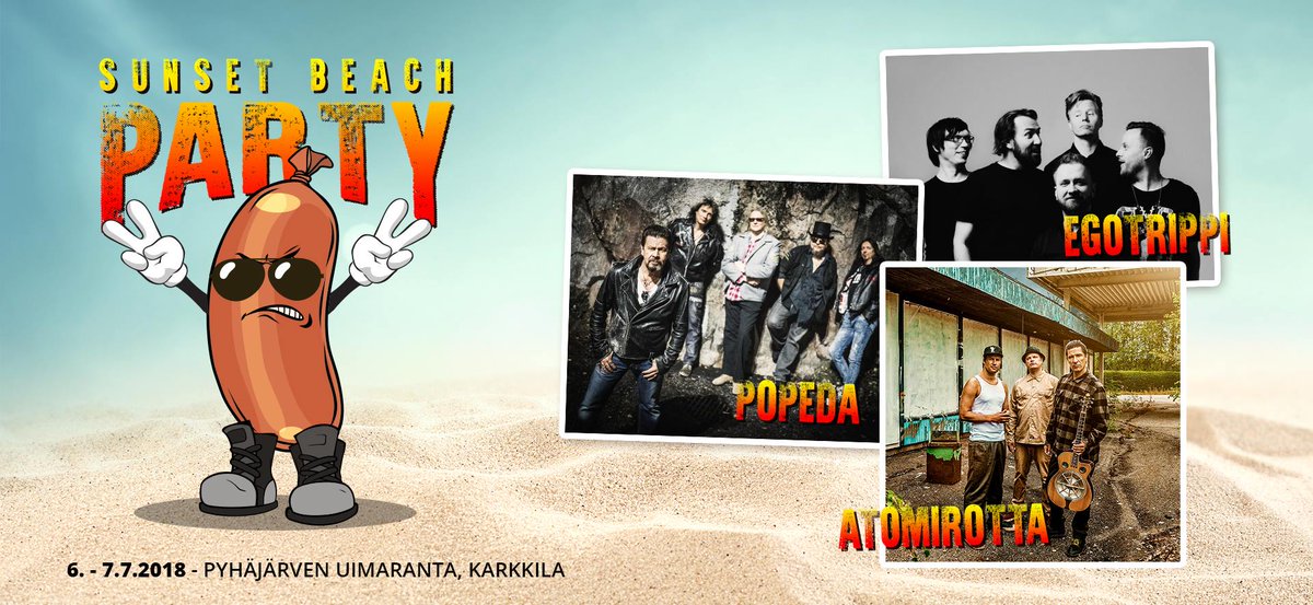 JTallgren's tweet photo. Popeda, Michael Monroe, Yö, Atomirotta, Egotrippi, Samae Koskinen, Ida Paul &amp; Kalle Lindroth… Sunset Beach Party -festivaali tuo Suomen suosituimpia artisteja esiintymään Karkkilaan Pyhäjärven uimarannalle 6.-7.7.2018!

Lue tiedote täältä: https://t.co/gXSXoQtzHk https://t.co/IV6Aust0BV