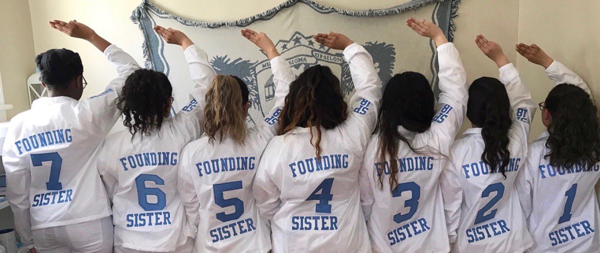 Kumi_MSU's tweet photo. The Tenacious Kumi Chapter would like to welcome 58th chapter of Mu Sigma Upsilon Sorority, Inc. the Dauntless DIANAIA chapter established at University of Rochester.  We can’t wait to see the great things you have in store for MU York ladies 💙🏹 #foundingline #58thChapter #ΜΣΥ https://t.co/6oi4aUbPvA