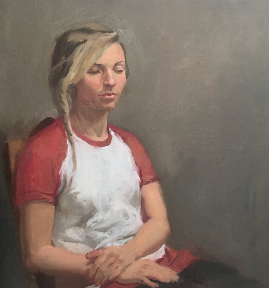 First day of a portrait, it’s been ages since we had a model in the studio so really excited to get stuck in. #portraits #painting