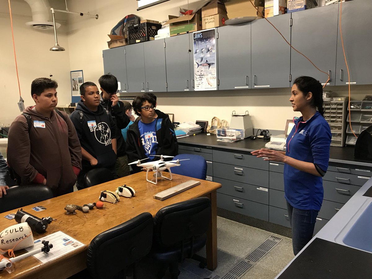 bpsdnews's tweet photo. Thanks Chris Lowe and the lab team @CSULBsharklab for hosting BPJHS STEM Sailing students today in their quest for knowledge of marine science...and SHARKS!! https://t.co/chcnvL3gMO