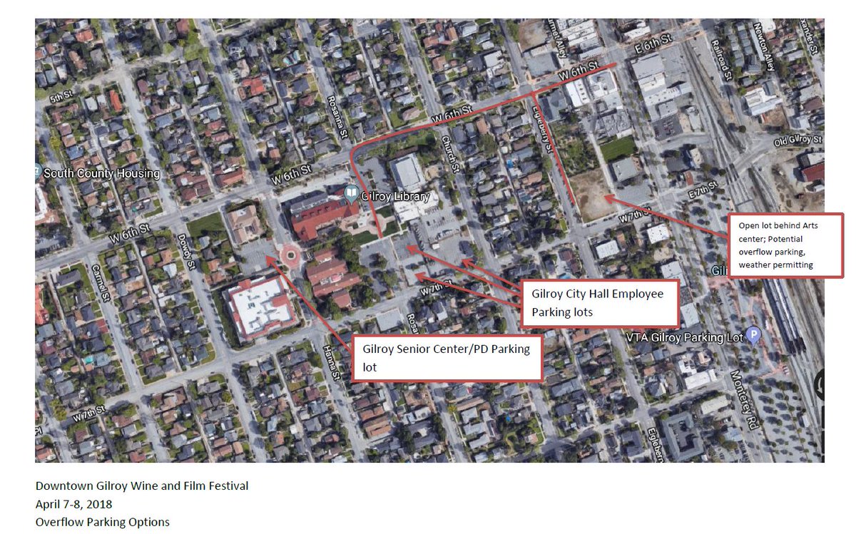 <a href="/CityofGilroy/">City of Gilroy</a> is ready to host this weekend's festivities. @GilroyPW will be assisting and has identified additional parking options in downtown. #ArtAndWineStroll #pjiff2018 <a href="/PJIFForg/">Poppy Jasper International Film Festival (PJIFF)</a>