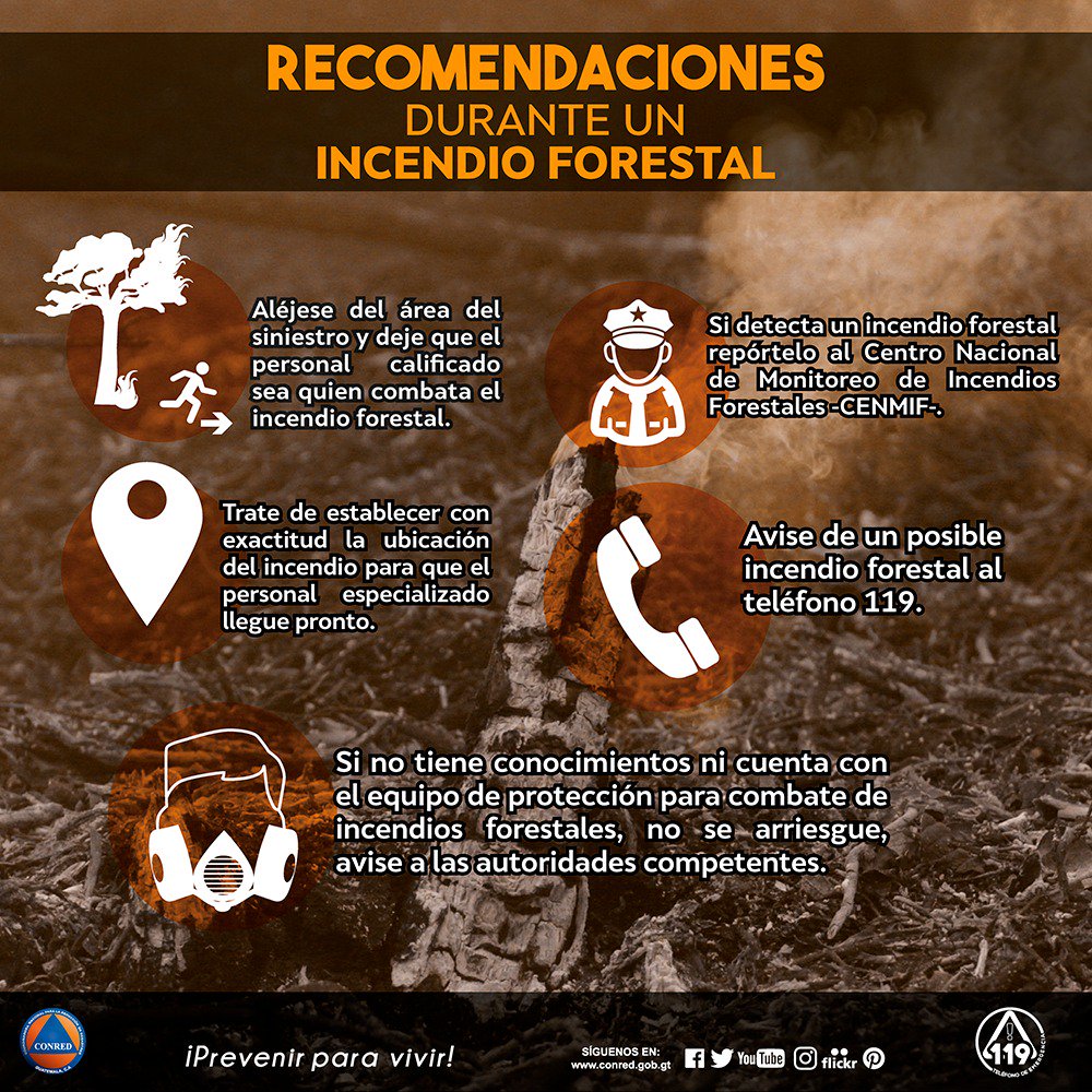 ConredGuatemala's tweet image. 🔥INCENDIO FORESTAL🔥 Durante un incendio forestal evita propagar rumores y atiende las recomendaciones de las autoridades. Like y comparte. 
#PrevenirParaVivir #TodosSomosResponsables