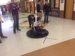 ForceBeWithHugh's tweet photo. The first Physics Olympics @GuerinCatholic Student Choice Day! #BroomBall #HoverCraftCurling #HulaRoll #WetBalloonContest #SpringBreakHasArrived https://t.co/pEi6LSQFHQ