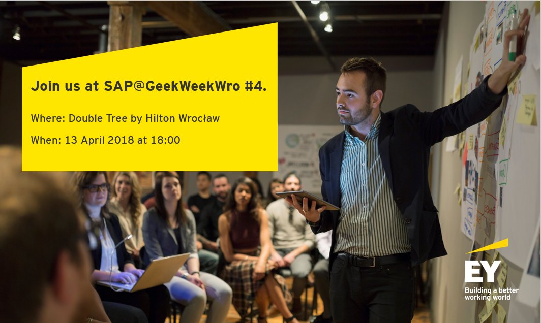 EY_GDSCareers's tweet photo. Meet our #EYGDSPoland team at the Wrocław SAP Community meeting during @GeekWeekWro. Our experts will discuss SAP Cloud integration and a lot more. Know more about the event on https://t.co/c8u7htMMEu. https://t.co/2O3hm2jHMy