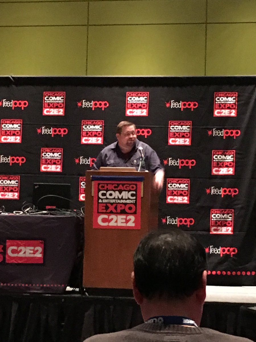 EdCatto's tweet photo. Marvel introduces new trade dress- smaller UPCs, &amp; both issue #’s and arc #’s ! #C2E2 #RetailerSummit https://t.co/6R0OZ4Kzrr