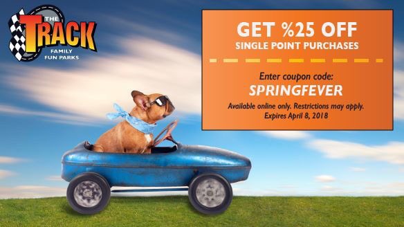 FunAtTheTrack's tweet photo. ๐ฅTurn up the heat with new Spring savings at The Track! ๐ #onlineexclusive #springsavings #familyfun #funatthetrack๐ #gatlinburg #pigeonforge #myrtlebeach #destin #gulfshores https://t.co/Hf9Yy09WkH