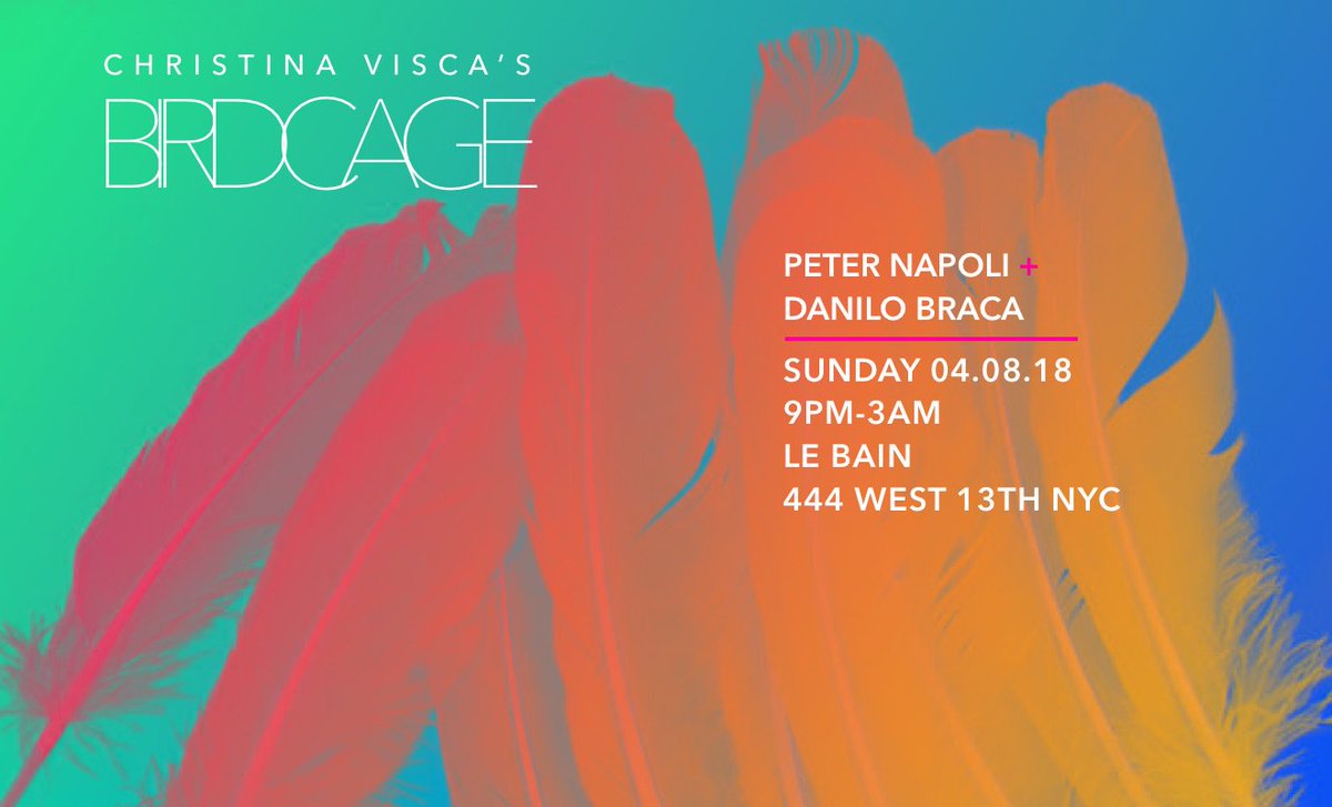 Le Bain (@lebainnyc) on Twitter photo Tonight <a href="/ChristinaVisca/">Christina Visca</a>’s 'Birdcage' invites Peter Napoli & Danilo Braca 🎶 9pm-3am <a href="/standardny/">Emely _Palmiero</a> Tonight <a href="/ChristinaVisca/">Christina Visca</a>’s 'Birdcage' invites Peter Napoli & Danilo Braca 🎶 9pm-3am <a href="/standardny/">Emely _Palmiero</a>