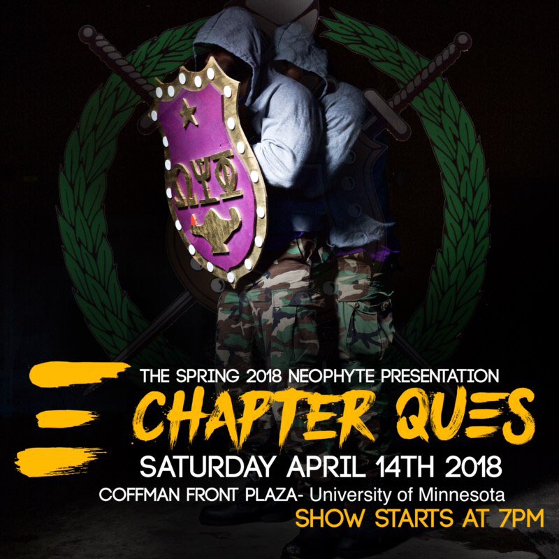 LET THE DAWGS OWT!!
Saturday, April 14th - 7pm
Coffman Plaza
University of Minnesota
*
*
*
*
*
*
*
#Xi #omega #Omegapsiphi #Ques #XiQues #Watchtheyard #Greek #owtgreeks #opp #Dawgs #nastydawgs #talentedtenth #midwestgreeks #MNQues #umnques #OwtQues