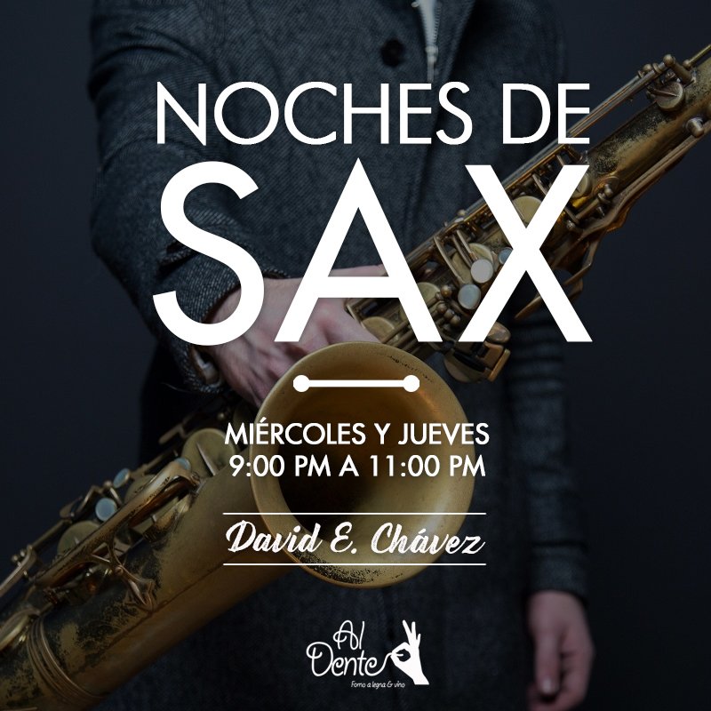 AlDente_GDL's tweet photo. ¡Nos vemos esta noche! 🎷 https://t.co/9yH26kQGaH