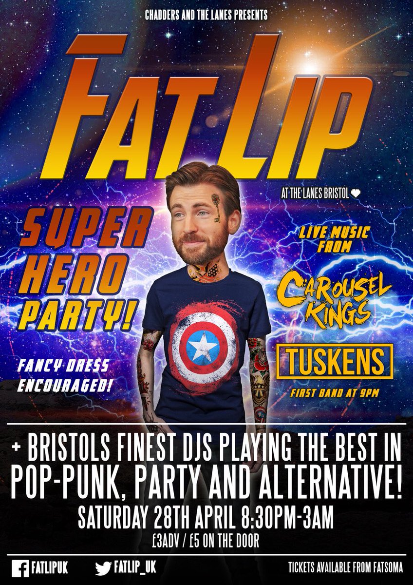 We’re gunna be hanging out at <a href="/FatLip_UK/">Fat Lip</a> and playing some tunes with <a href="/crslkngs/">Carousel Kings</a> 28th April