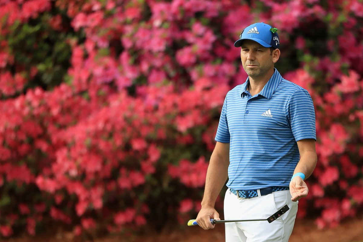 PGATOUR's tweet image. Defending champion Sergio Garcia has just tied the highest score ever on a single hole at Augusta.

He made a 13 at the par-5 15th hole.

#theMasters