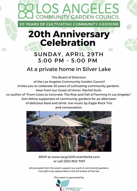 Momentumsteam's tweet photo. Looking forward to it! RT @lagardencouncil: The Board of Directors of the #LosAngeles #CommunityGarden Council invites you to celebrate 20 years of cultivating community gardens! https://t.co/xQrdPw6Avg #dogoodla #npla #urbangardens #goodfoodla #freethefood #greenthumb