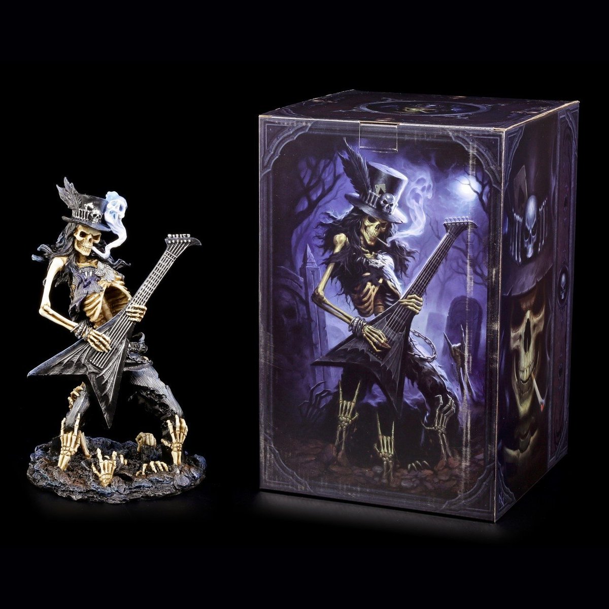 CreaturesOnline's tweet photo. SKELETON FIGURINE ROCKER WITH GUITAR – PLAY DEAD.
For those about to rock!
https://t.co/tJoBrkj4AR
#rock #figurine #gothicshop #gothic #statue #shop #gothicthings #gothicdecoration #dark https://t.co/MaJL0FKrw8