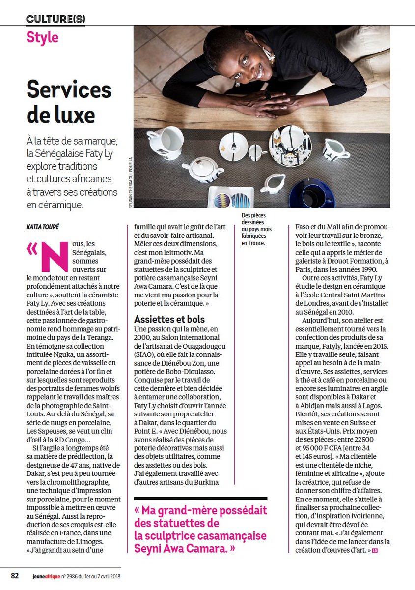 fatylyceramics's tweet photo. JA s'est intéressé à la marque Fatyly #Fatyly #Fatylyceramics #Porcelaine #Artdelatable #Jeuneafrique https://t.co/FLkNgsjjHl