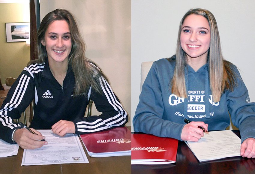 . @GriffinsSoccer is pleased to announce centre backs Mya Fraser (North Vancouver, BC), left, and Rachel Cooper (Airdrie, AB) are joining the program for the 2018 @CanadaWest season. Welcome, Rachel and Mya!
STORY: macewangriffins.ca/sports/wsoc/20…