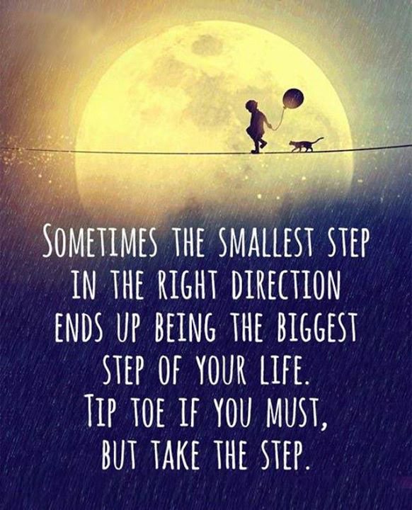 stoify's tweet photo. Sometimes the smallest step in the right direction ends up being the biggest step of your #life. Tip toe if you must, but take the step. #takethestep https://t.co/EYJnvKAH89