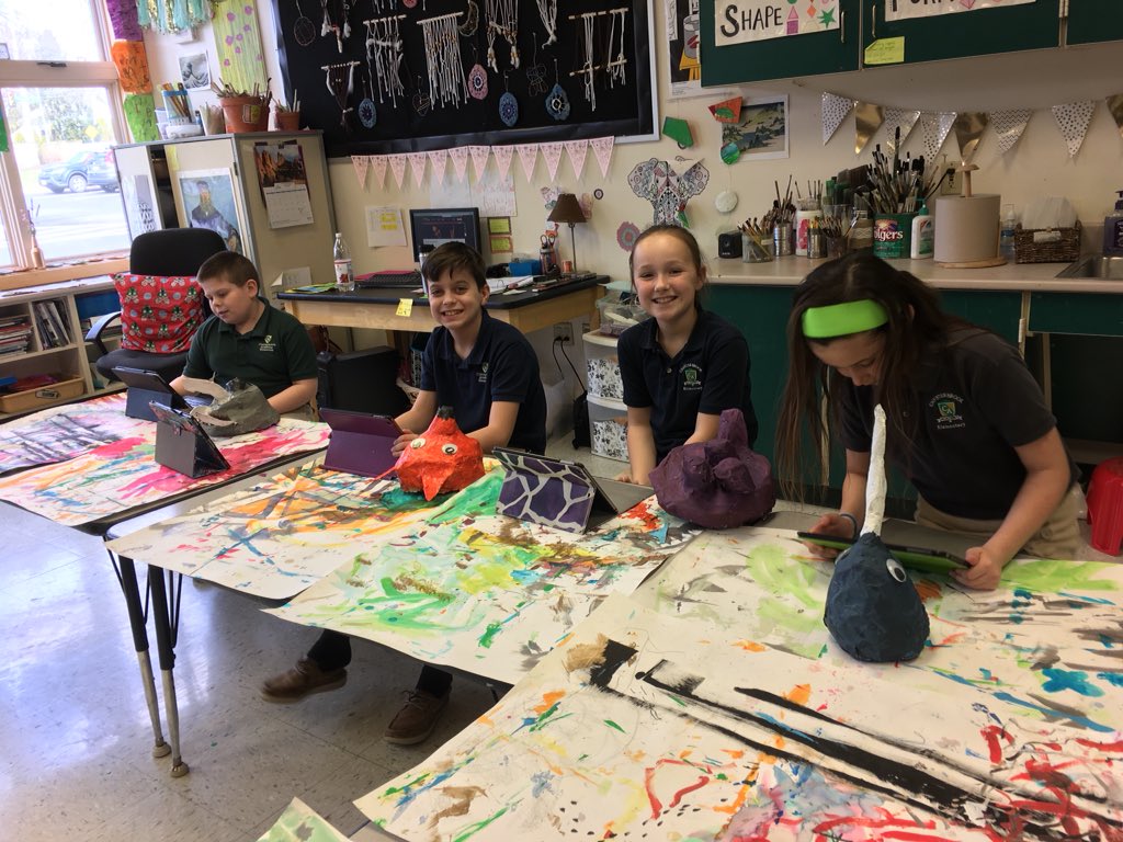 CBAWestChester's tweet photo. Fifth grade artists are finishing the iMovies they made about their animal sculpture projects! #appleteacher #createallday https://t.co/yQFHQTvokO