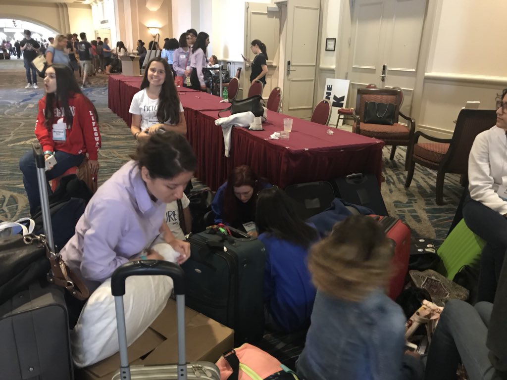 smendozateacher's tweet photo. Waiting for our rooms @ DCON-2018! Let the leadership training begin! #flkcdcon2018 @YWPAMONARCHS https://t.co/pBHeXwdmsA