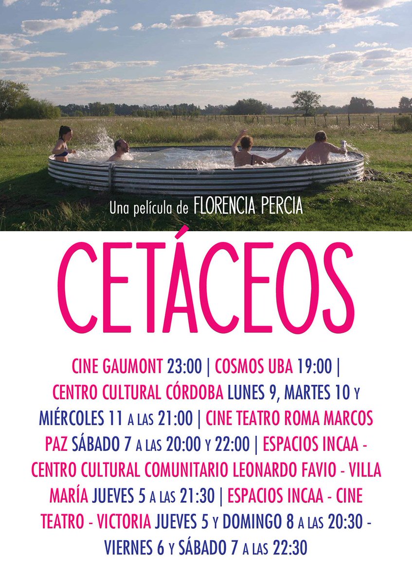 ¡Cuarta semana de <a href="/cetaceospeli/">Cetáceos - Película</a> en estas salas y horarios! ¡A compartir con amigos y conocidos! RT por favor!