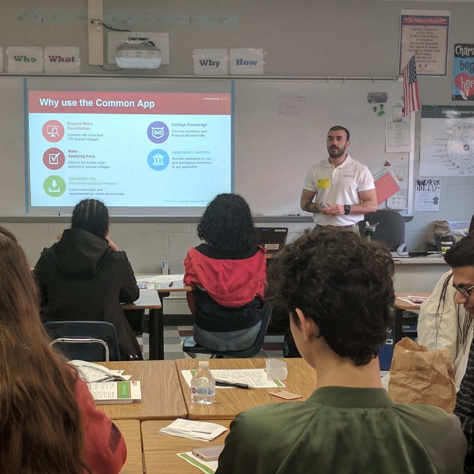 CommonApp's tweet photo. Meredith and Saif from the #CommonApp team had a great time attending Stuart High School Junior Focus Day. Thanks for having us! @CCSGrande @fcpsnews https://t.co/VSwnEVrTT9