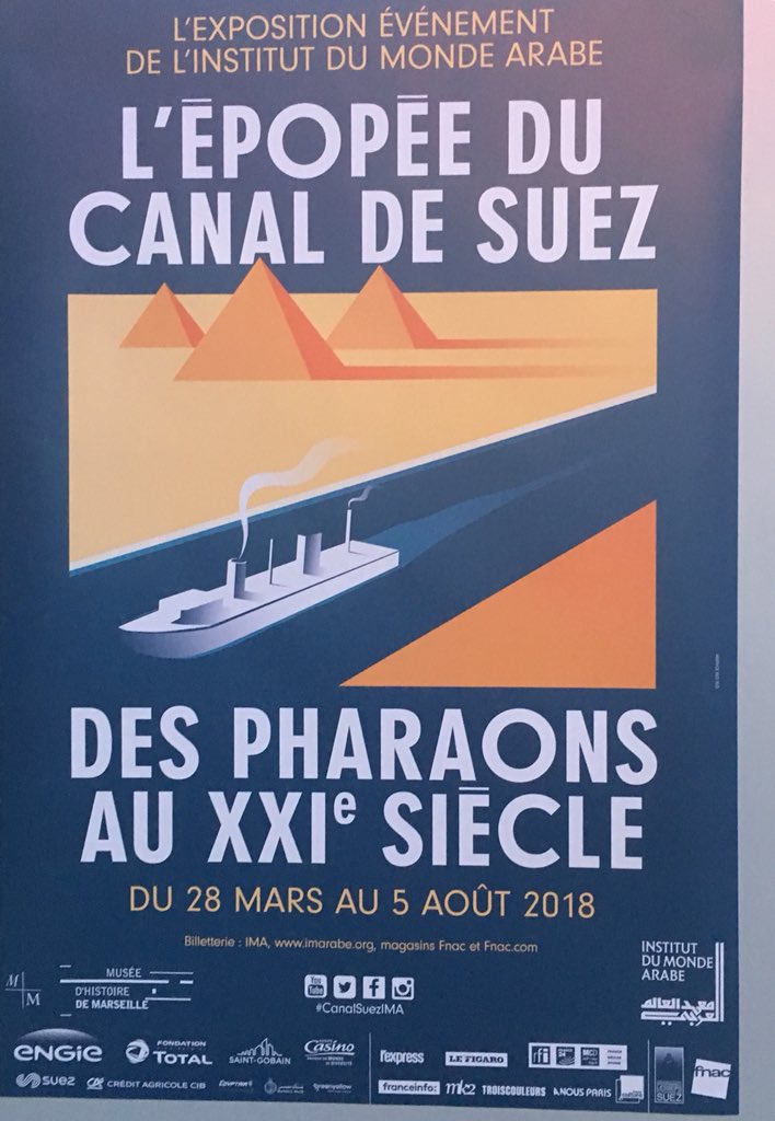 raoultf's tweet photo. Découvrir l’épopée du canal de SUEZ  inaugurée à @imarabe en présence de @JY_LeDrian @FrancoiseNyssen @jacklang ,mme la Ministre de la culture égyptienne . @suez avec Gérard Mestrallet et @MA_Debon fiers de porter ce nom et ce magnifique héritage . https://t.co/XLk1jDRI5F