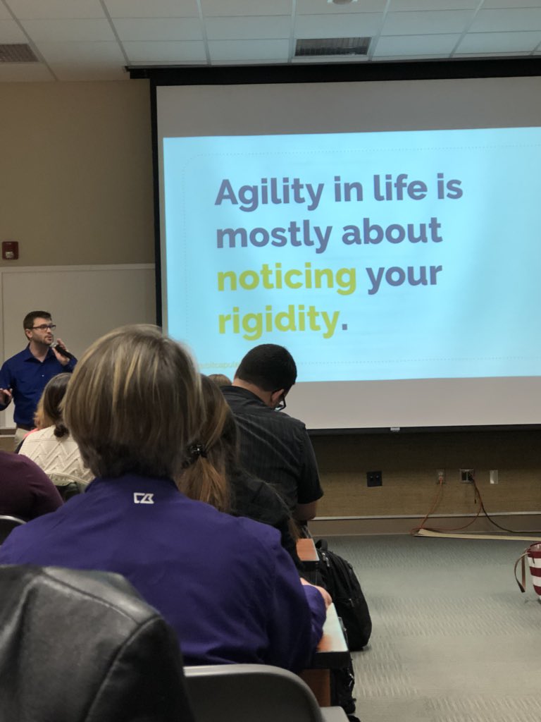 francescarudden's tweet photo. Great thought-provoking talk to end the day! Thanks @bitcapulet #TriAgile #triagile2018 https://t.co/BD0g87w3e7
