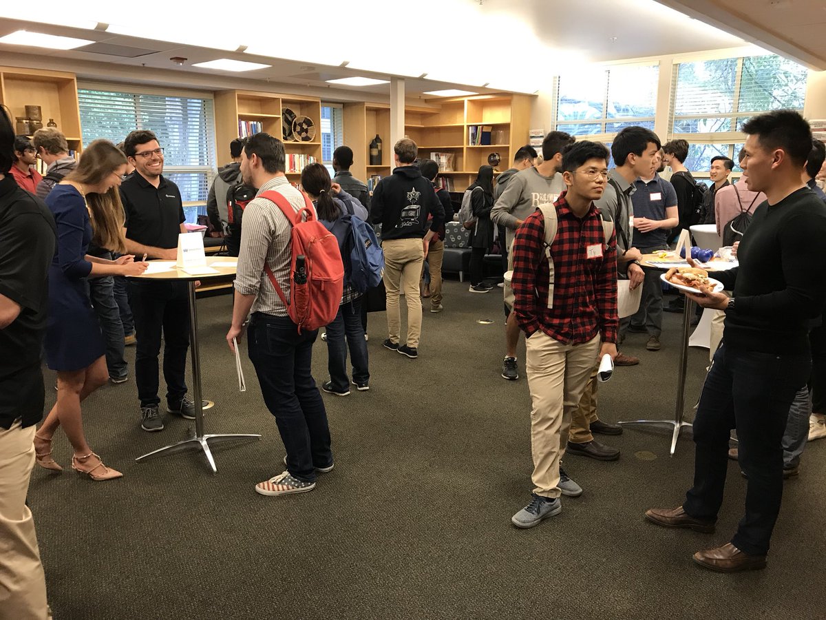 BrettAlpert's tweet photo. Congrats to @Jenrrowland @moniquef2014 and @Jeffitout on the first “AI Careers Night” @stanfordbeam. Packed house of employers and students connecting just 15 minutes into the event! #meaningfulwork https://t.co/Ws1mW13Ymd