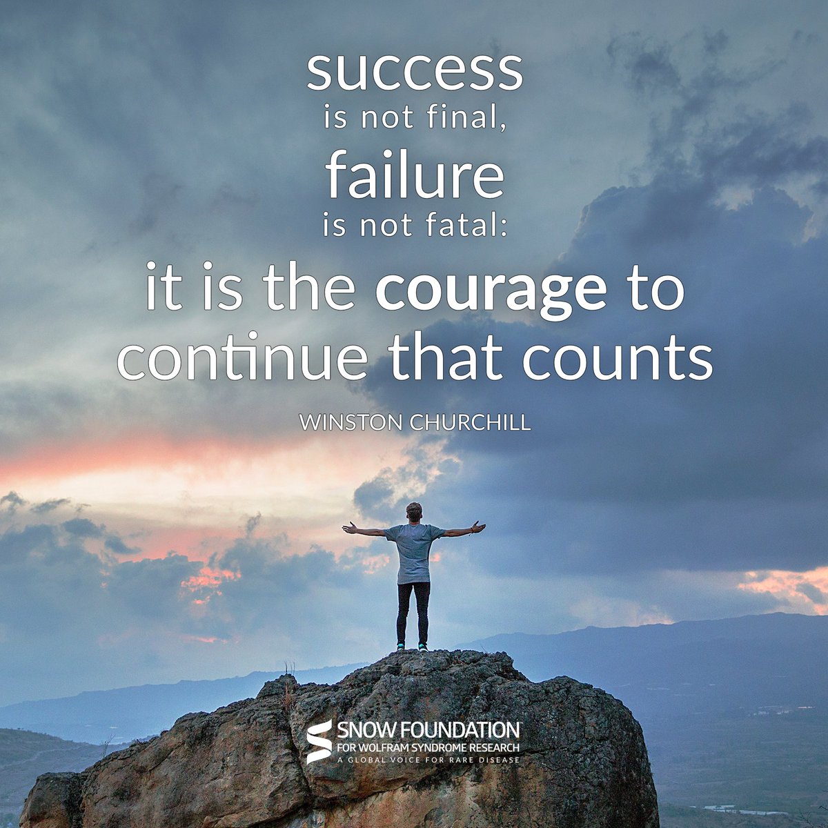 Success is not final, failure is not fatal; it is the courage to continue that counts. - Winston Churchill #wolframsyndrome #supportthecause #researchforacure #inspirationalquotes #winstonchurchillquotes