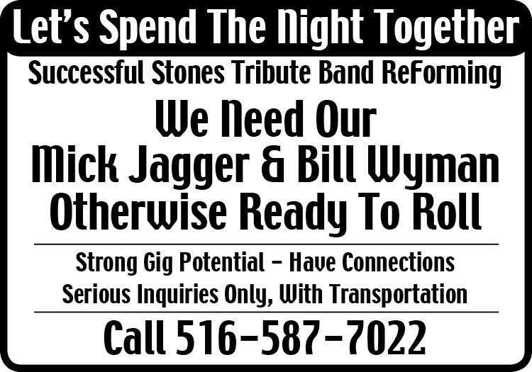 GoodTimesMag's tweet photo. Established Long Island Rock Band Seeks Mic & Billy! #TheRollingStones #micjagger #rock #band https://t.co/49R5ASK3d7