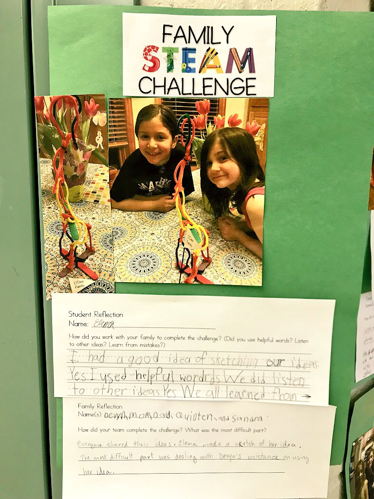 I’m blown away by the results of our Family STEAM Challenge! So many amazing ideas and teamwork skills at work! 🧠💪🏽💜 #STEAMedu #WErTJ