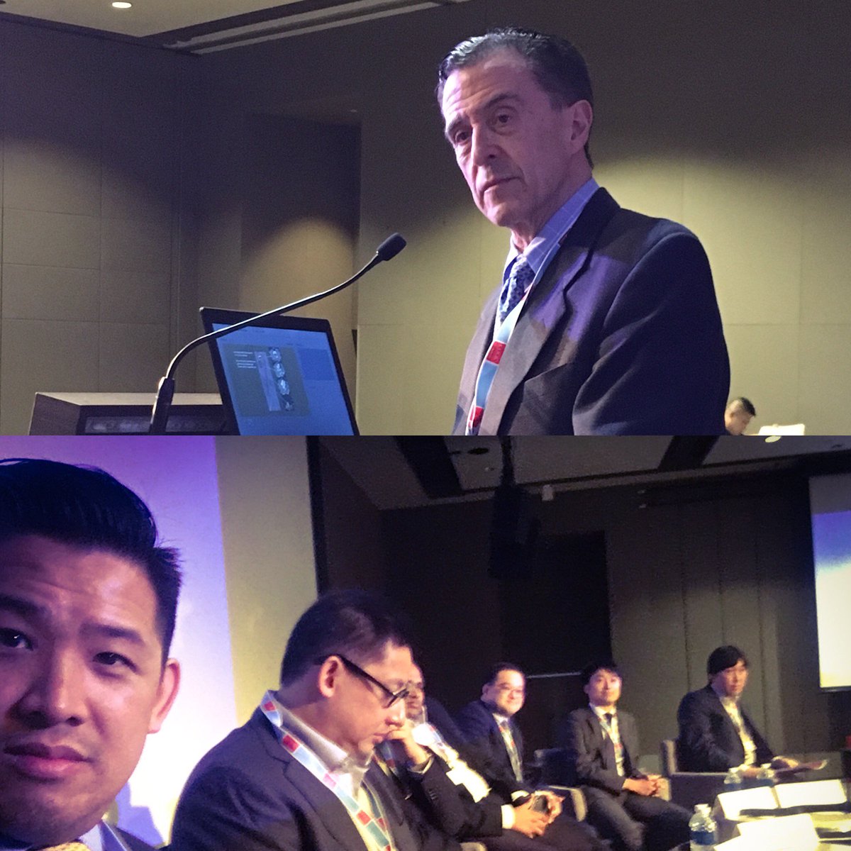 DrAndrewChoong's tweet photo. #podiumselfie #panelselfie #aorticasia2018 Kicking off the first session with Frank Criado grilling the panel!!! Fantastic case-based discussions being had. If you’re in Asia and you look after aortic patients, you should be here!!! https://t.co/DVyBXsgsrZ