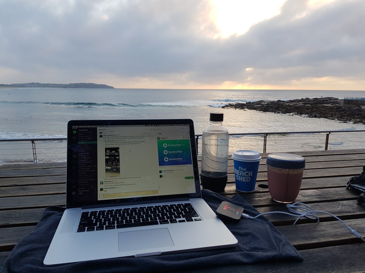 simonswiss's tweet image. I say, give the freedom to your team to work remotely, when possible. It usually makes people super motivated.

Take me as an example. It&apos;s 6.40am and instead of sitting in a jam packed bus, I am starting my work day at this incredibly cool office! 😍
