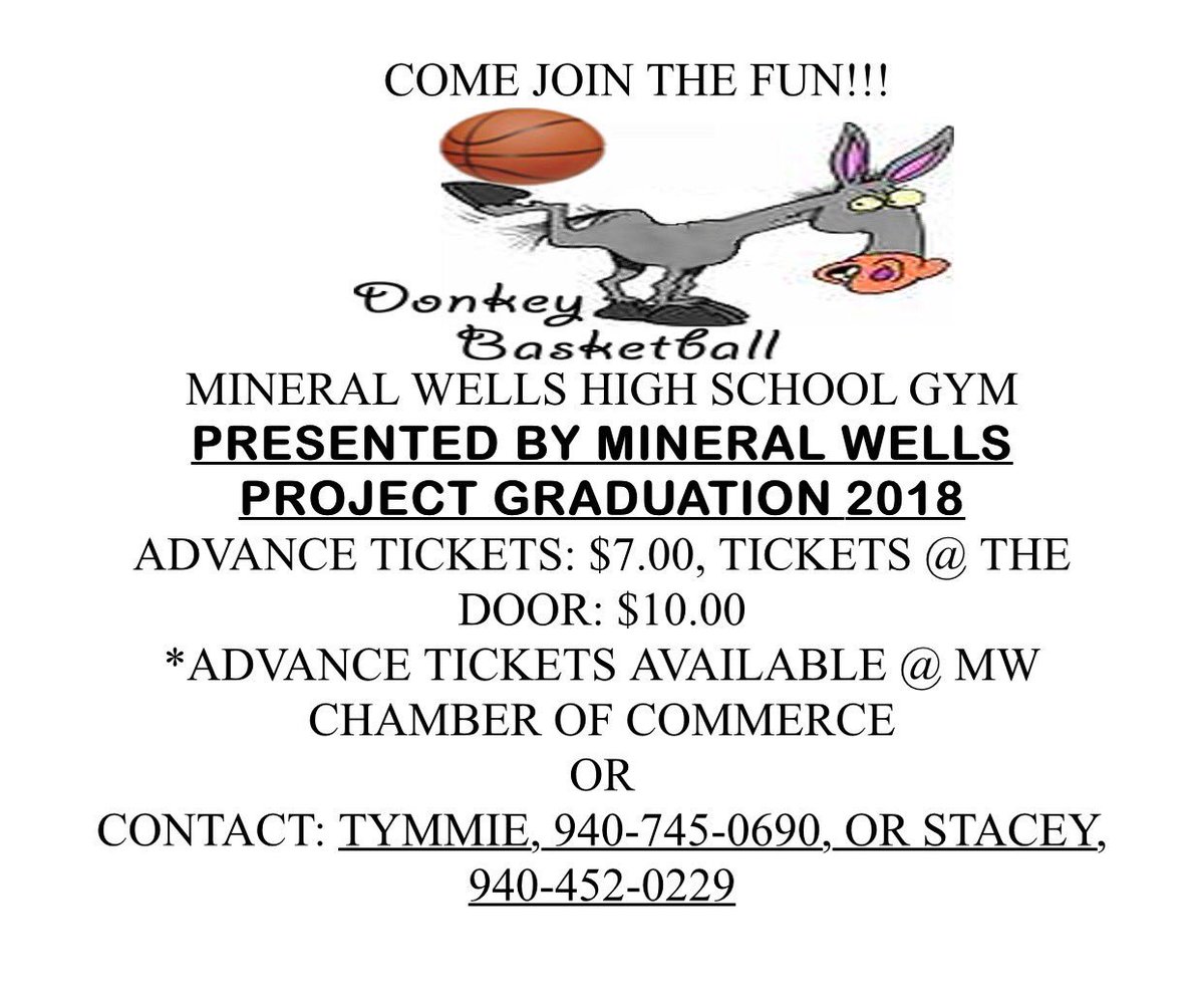 PrjctGrad18's tweet photo. Donkey Basketball fundraiser supporting Project Graduation!! Stop by the Chamber to get your advance tickets or call and we can meet you somewhere. https://t.co/bFq9aUjxJA
