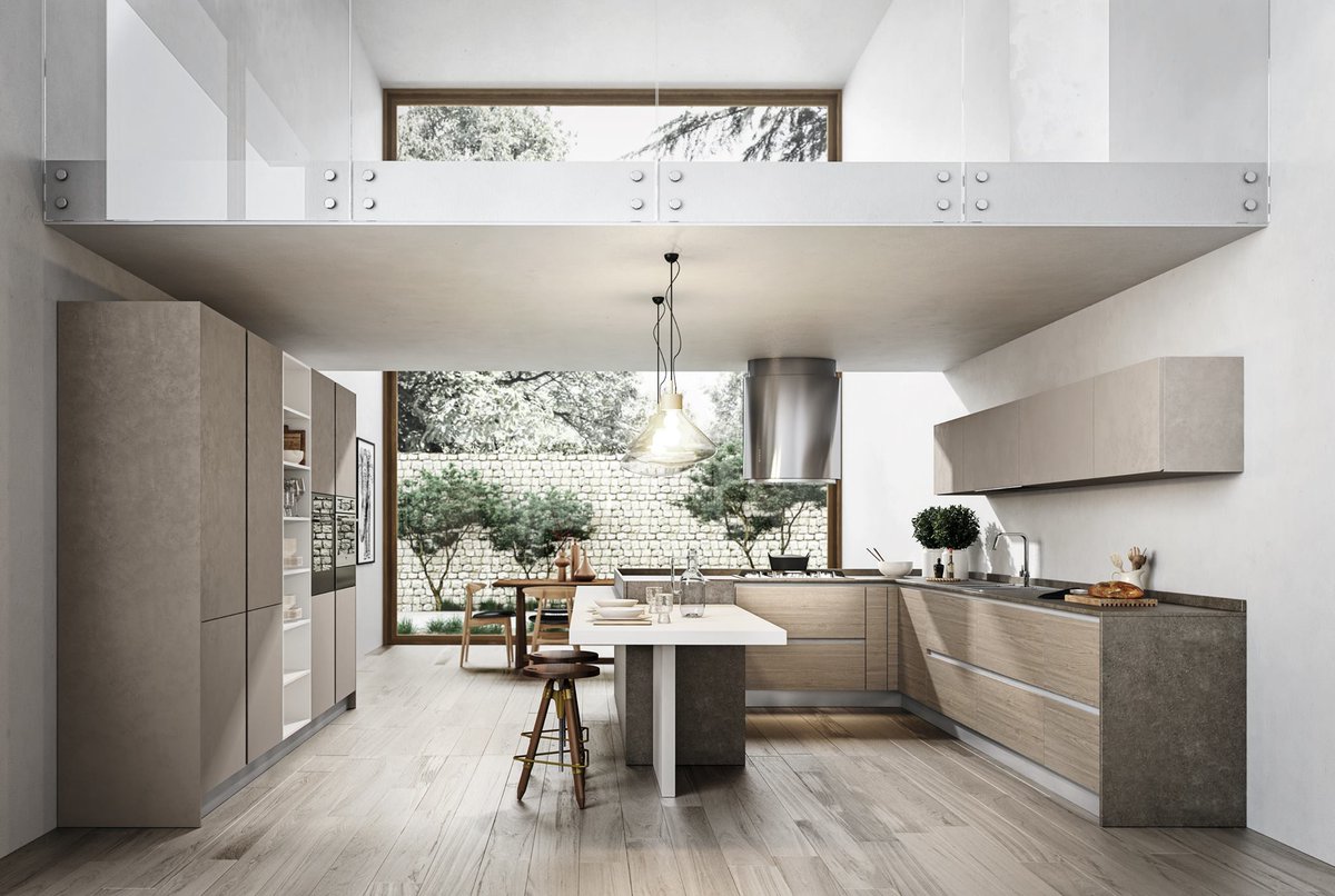 bktLOFT's tweet photo. HC CARTESIA is a kitchen concept that stands out for its finishes. It furnishes any room by adapting to the space available and preserves its streamlined style thanks to the handleless fronts that open by means of grip recesses. #bktloft #interiordesign #design #modernkitchen https://t.co/RAZClWWoEi
