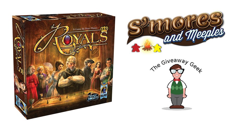 bgamegiveaway's tweet photo. #ContestAlert Follow the link to Enter: https://t.co/sxvxQh3IJr

New #BoardGame #Giveaway! Enter now for a chance to #win!
Prize: Royals
Eligibility: US Only - Some exclusions may apply
End Date: May 5, 2018
Sponsor: S'mores and Meeples https://t.co/X3u3H8GjWX